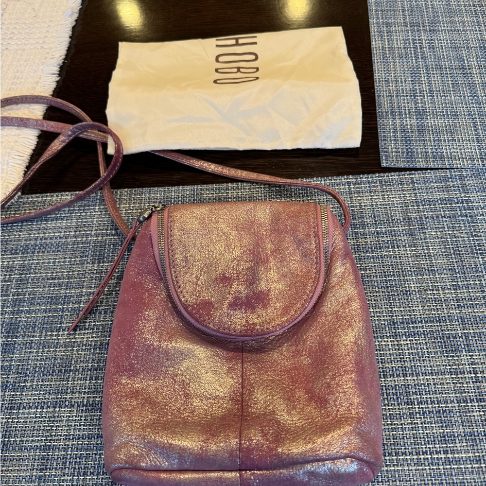 HOBO Metallic Pink lavender Crossbody Bag